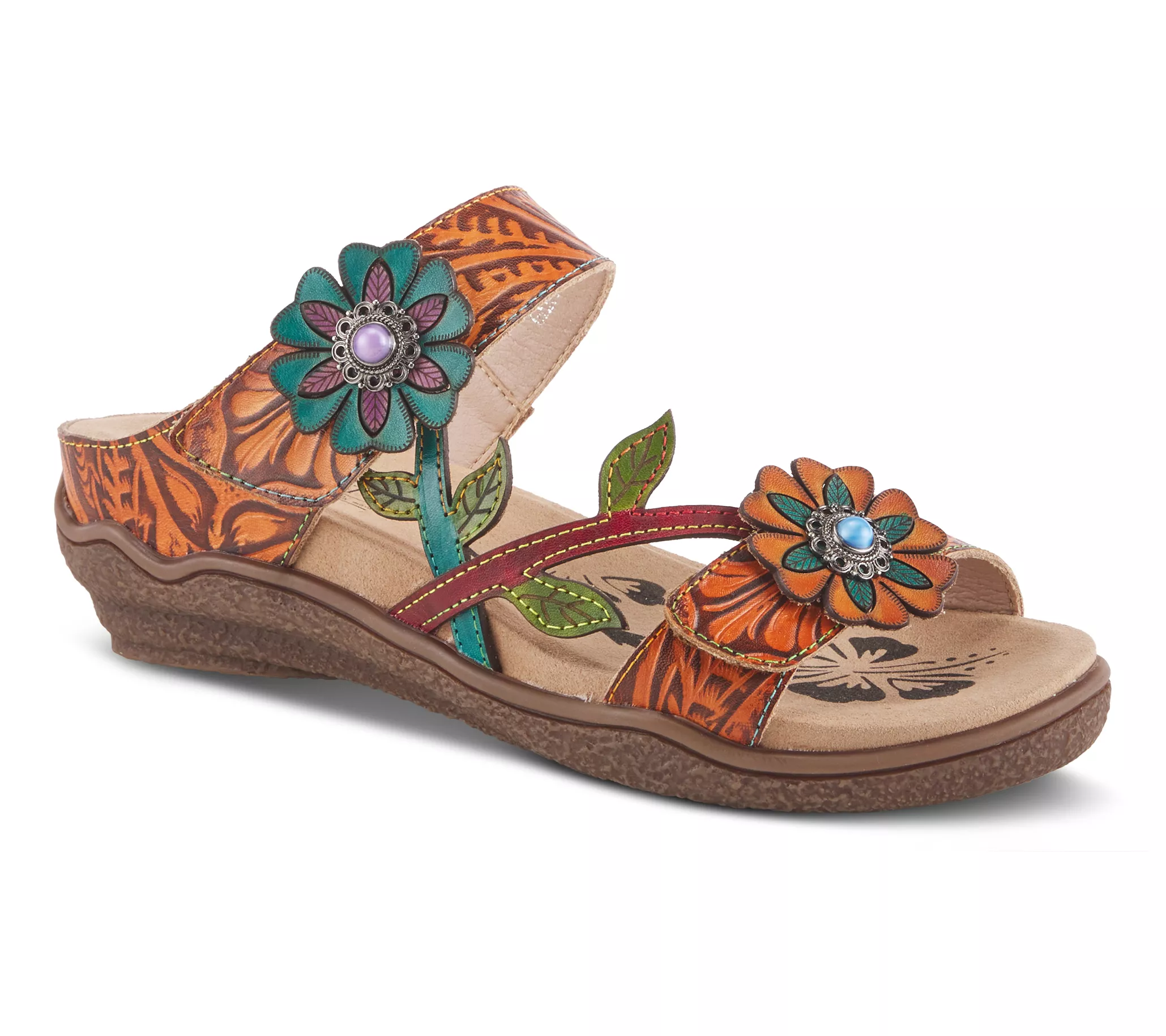 L`Artiste by Spring Step Leather Slide Sandals-Aymee