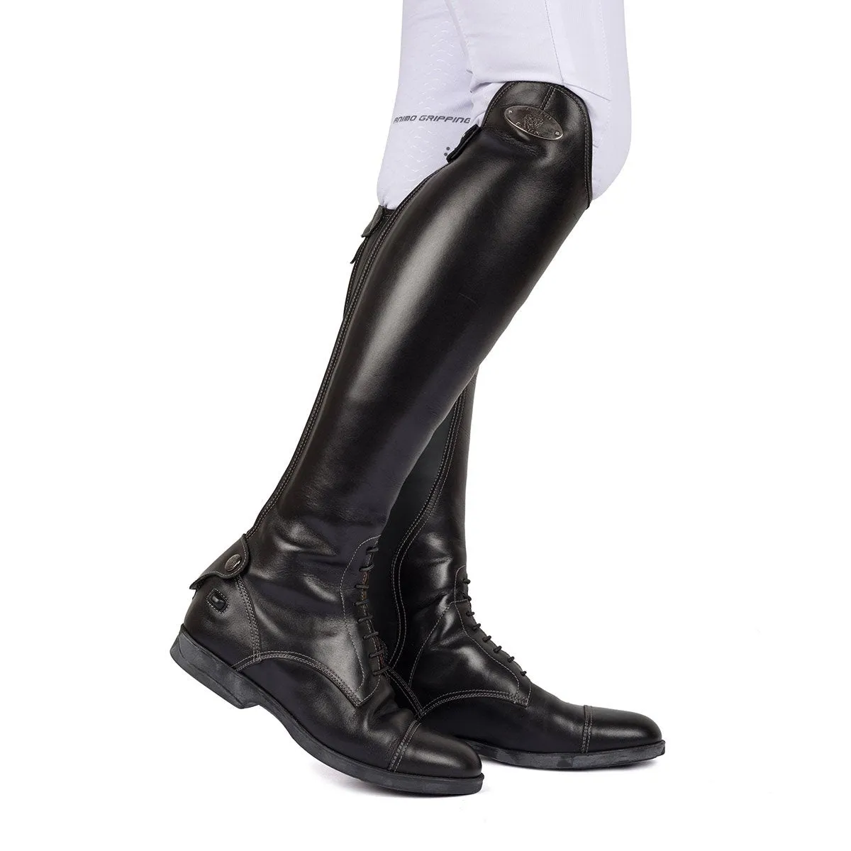 LEONARDO Standard riding boot in black calfskin [34 - 39]