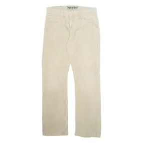 LEVI'S 505 Mens Corduroy Trousers Beige Regular Straight W34 L34