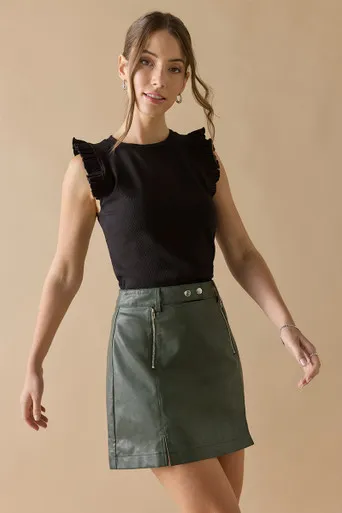 Liza Vegan Leather Skirt