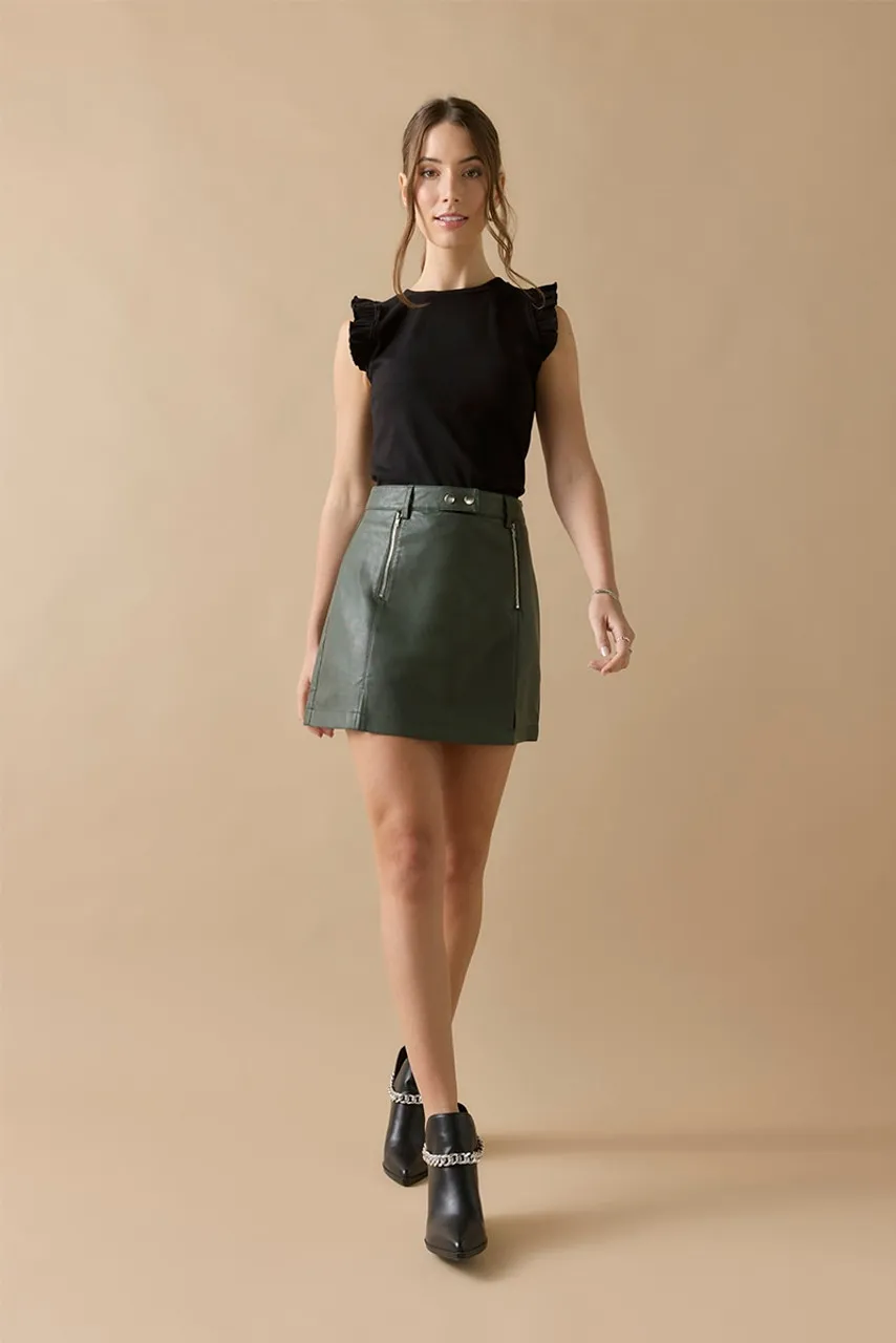 Liza Vegan Leather Skirt