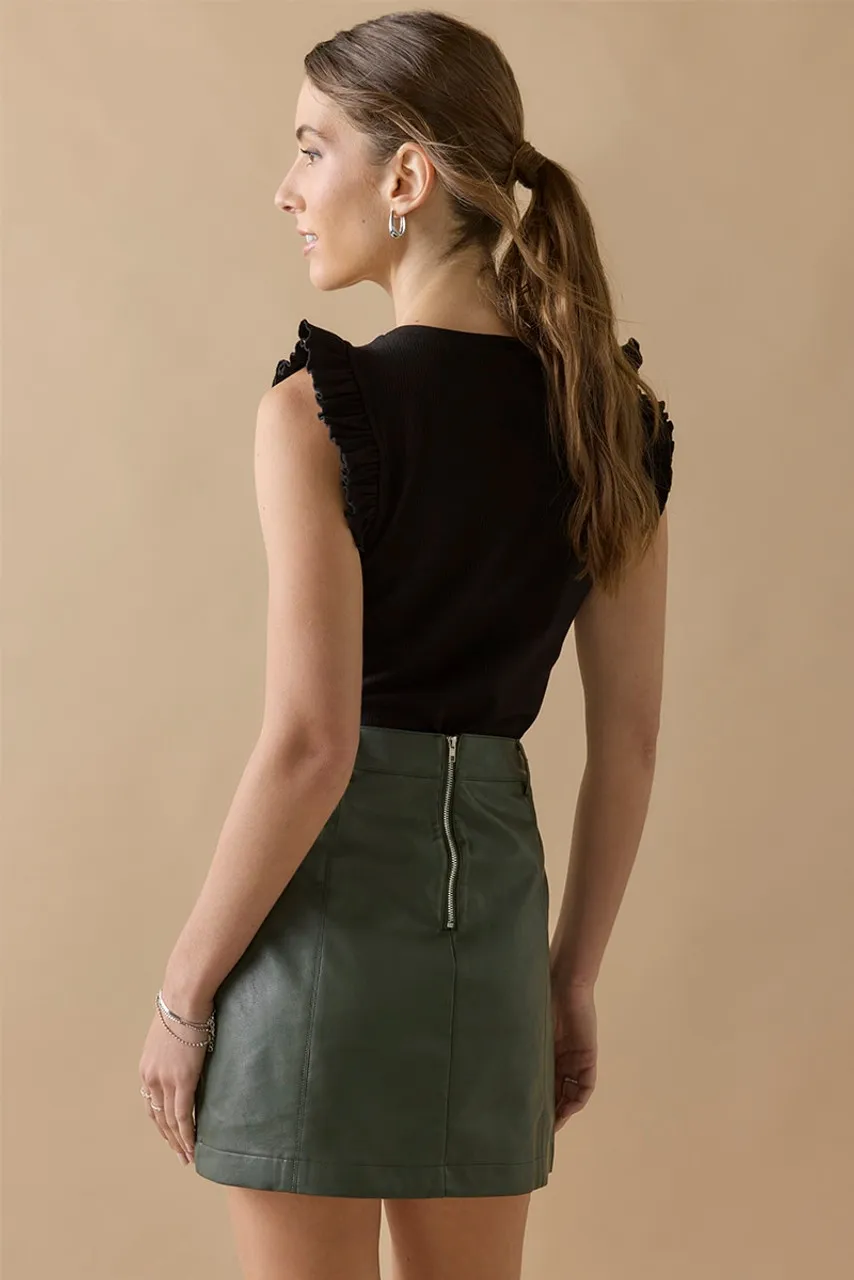 Liza Vegan Leather Skirt