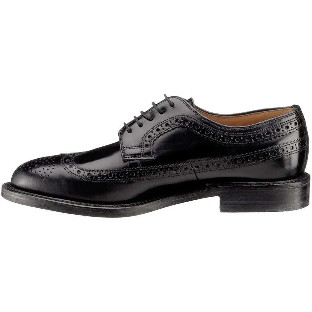 Loake Royal Black Mens Leather Full Brogue Lace-up Formal Shoes - UK 7.5