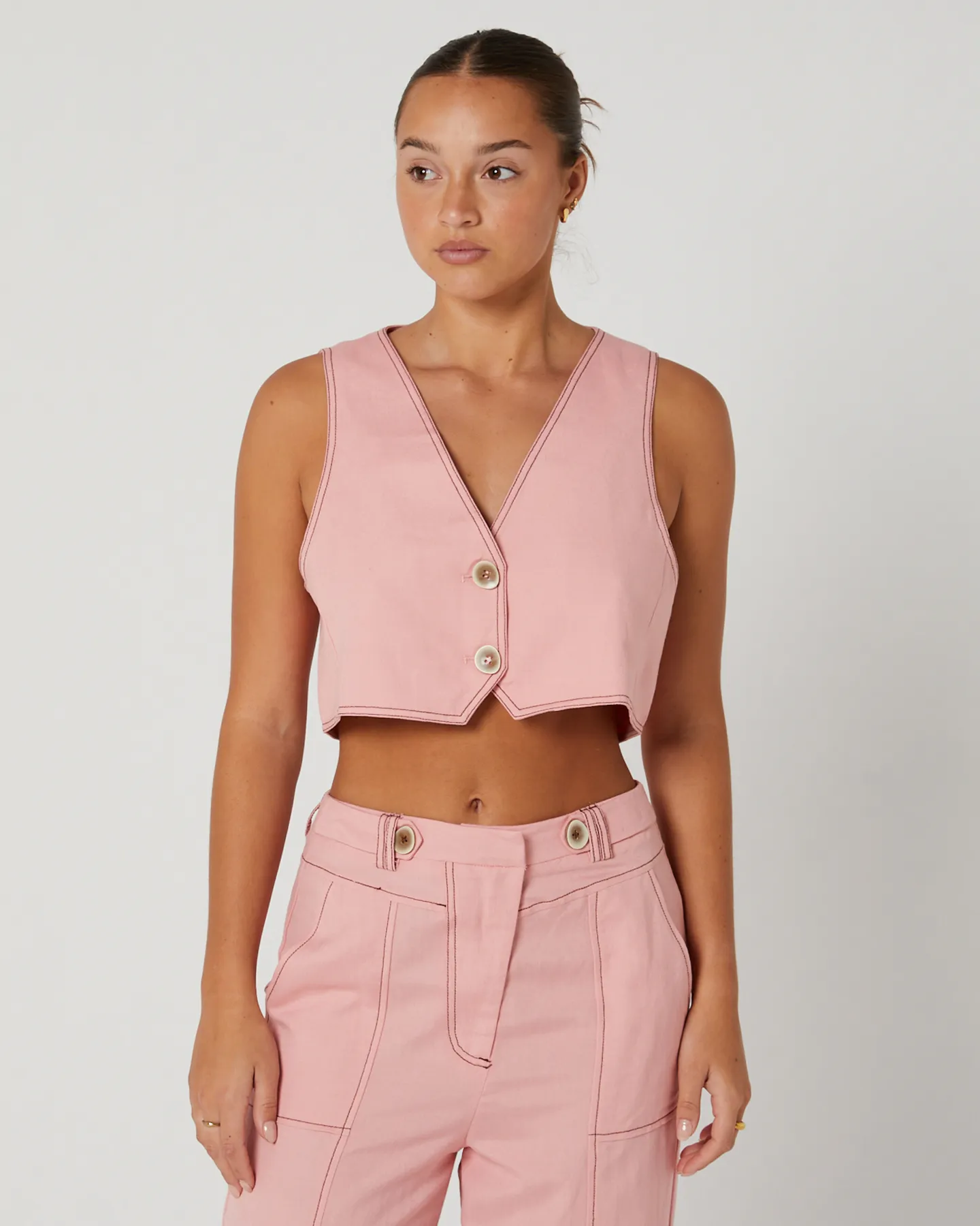 Lost In Lunar Sianna Vest - Pink | SurfStitch