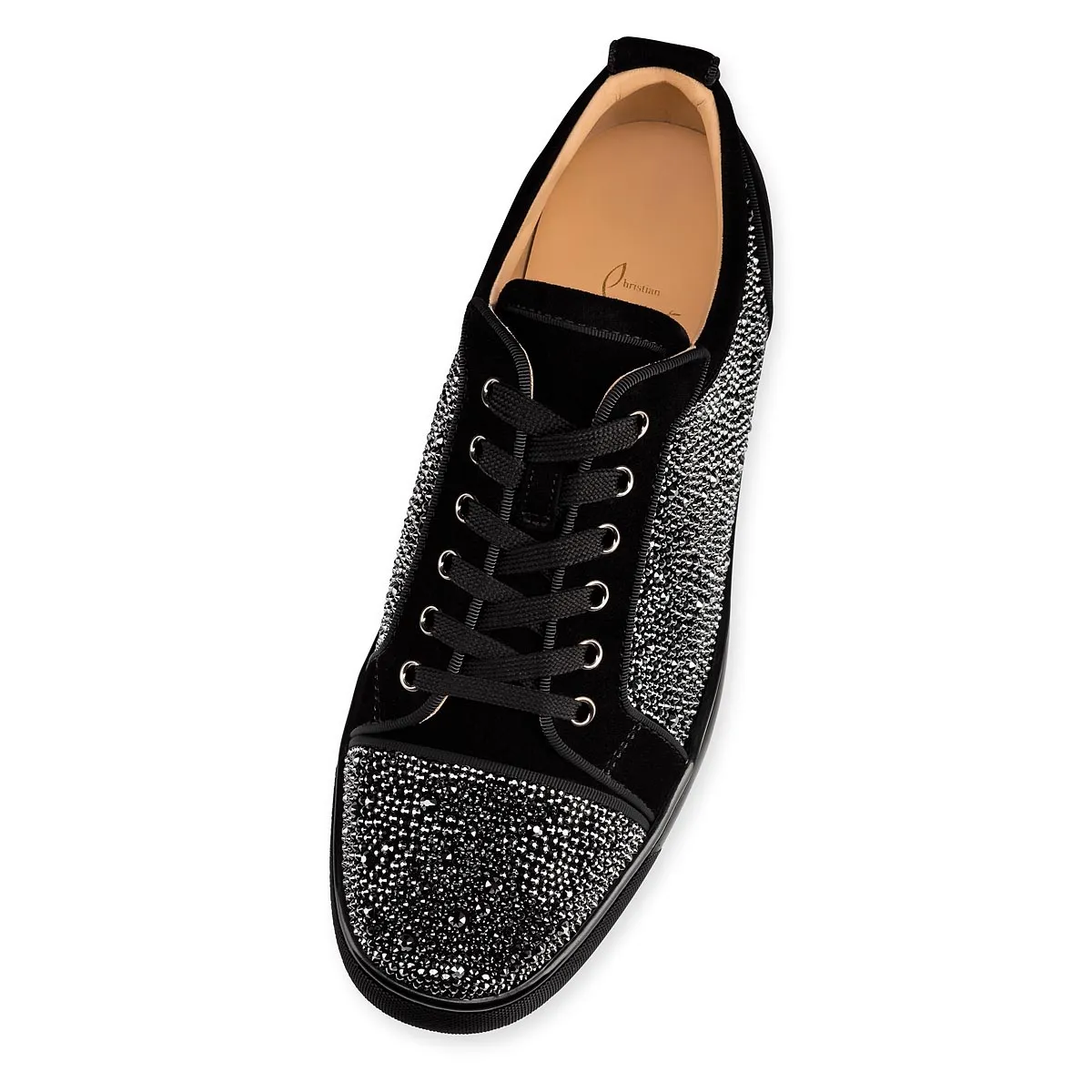 Louis Junior Strass Sneakers - Suede calf and strass - Black - Men