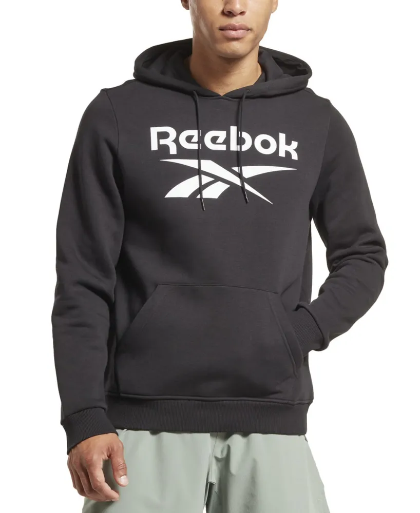 Macy's Reebok Men's Identity Classic-Fit Stacked Logo-Print Fleece Hoodie