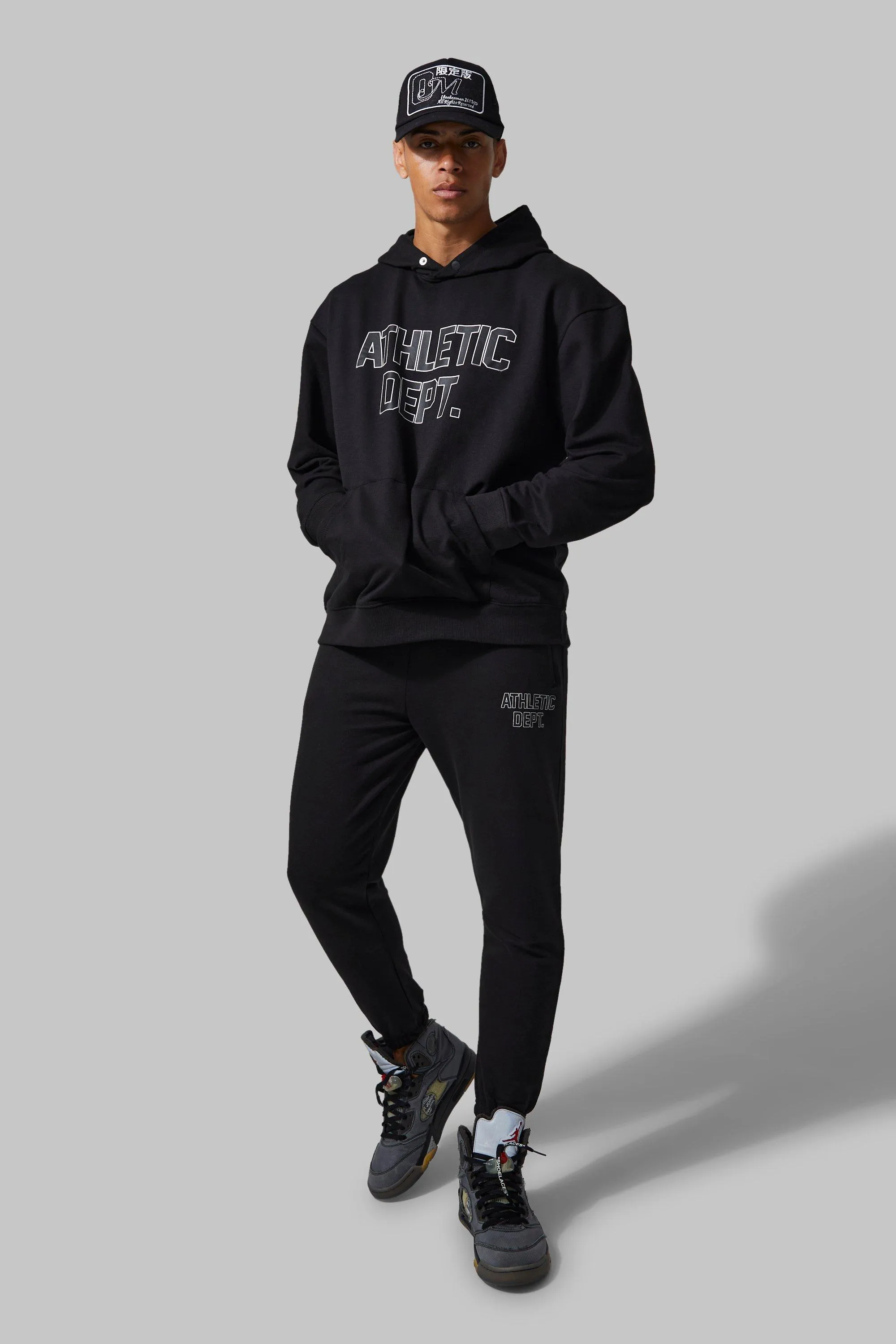 Man Active Oversize Athletic Hooded Tracksuit | boohooMAN UK