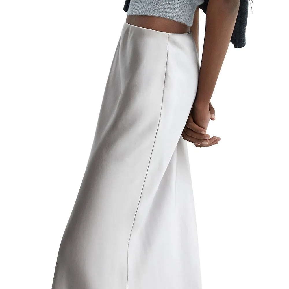 Mango Midi Satin Skirt