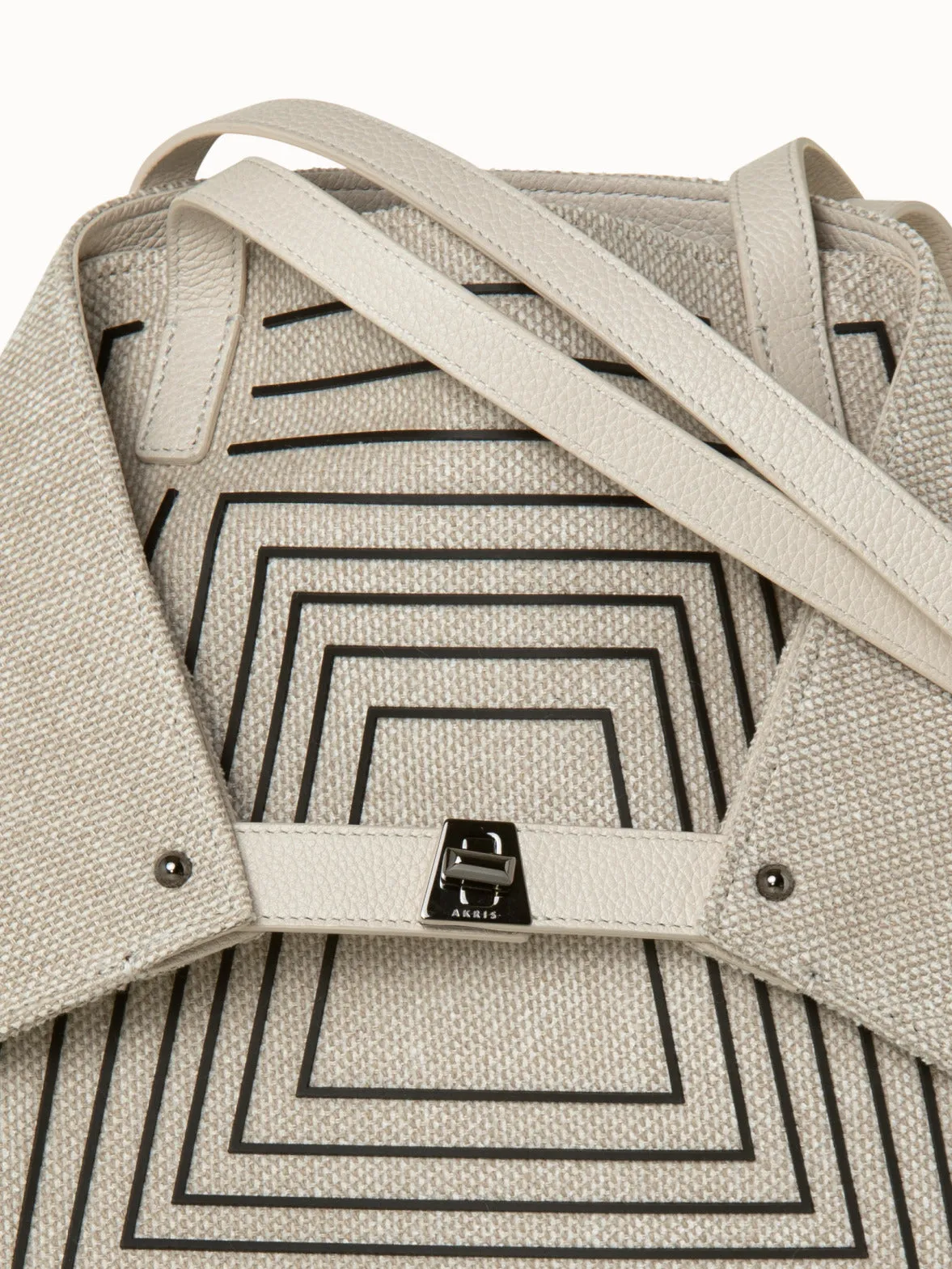 Medium Ai Shoulder Bag in Trapezoid Square on Canvas