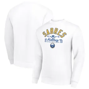 Men's Buffalo Sabres Starter White Stick And Puck Logo Fleece Pullover Sweatshirt