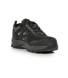 Mens mudstone nubuck safety trainers black/granite Regatta