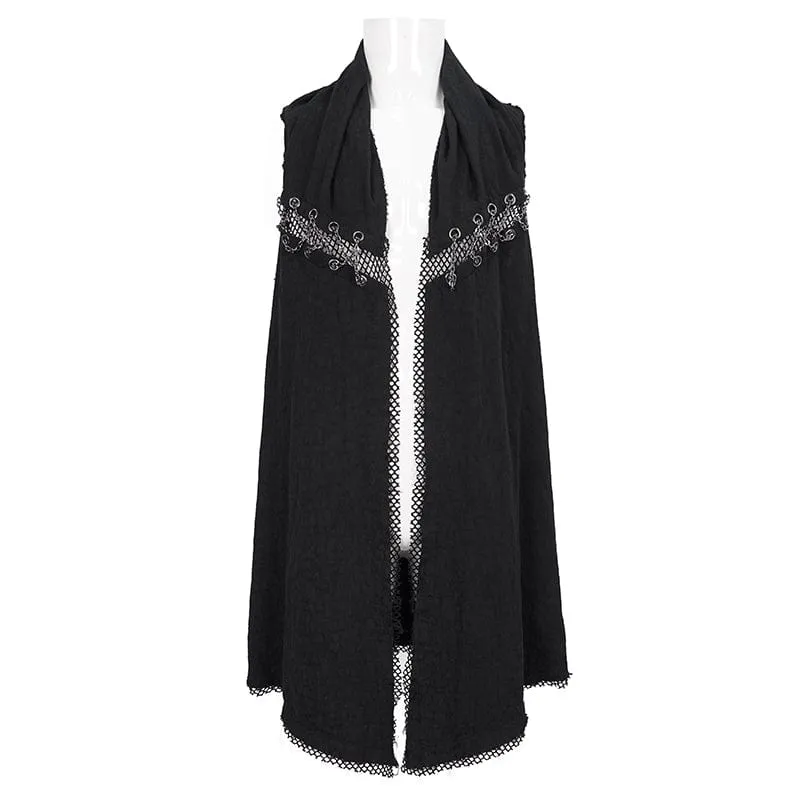 Men's Punk Mesh Splice Chain Unedged Vest