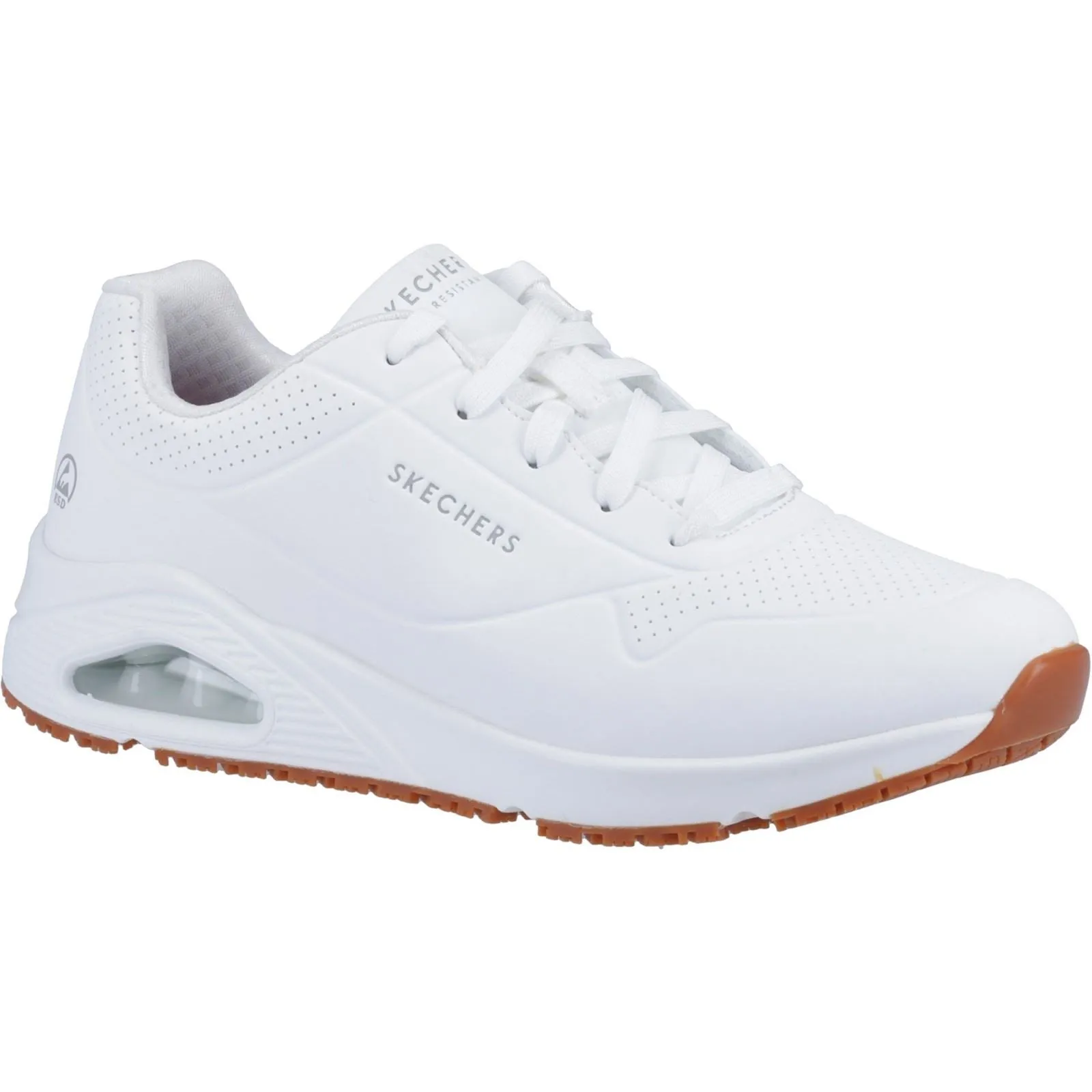 Men's Wide Fit Skechers 200054EC Uno SR Sneakers - White