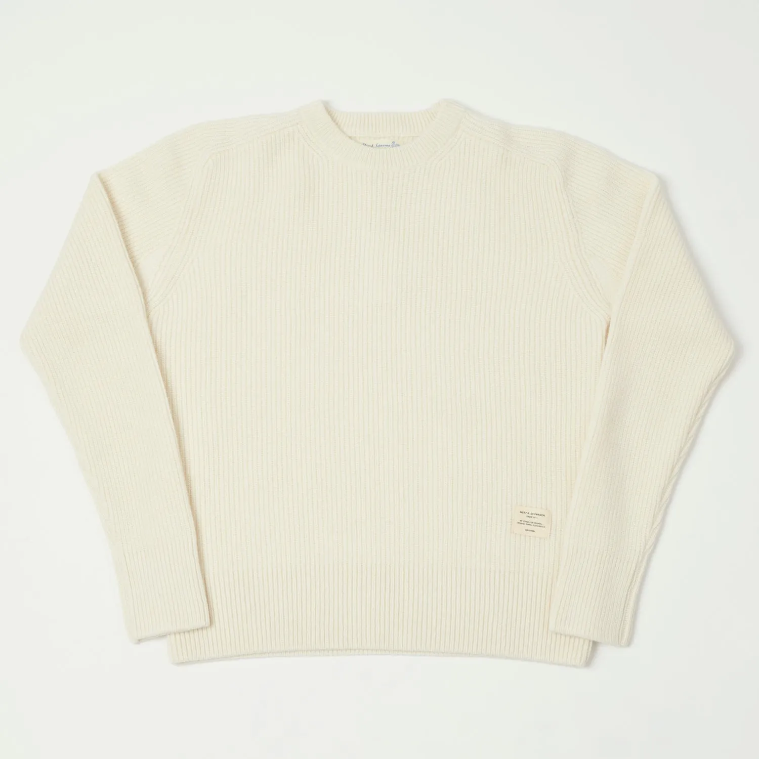 Merz b. Schwanen LOCC02 Ribbed Knit Crew Neck Pullover - Nature