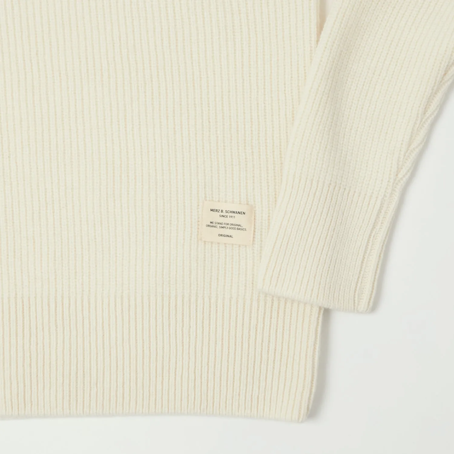 Merz b. Schwanen LOCC02 Ribbed Knit Crew Neck Pullover - Nature