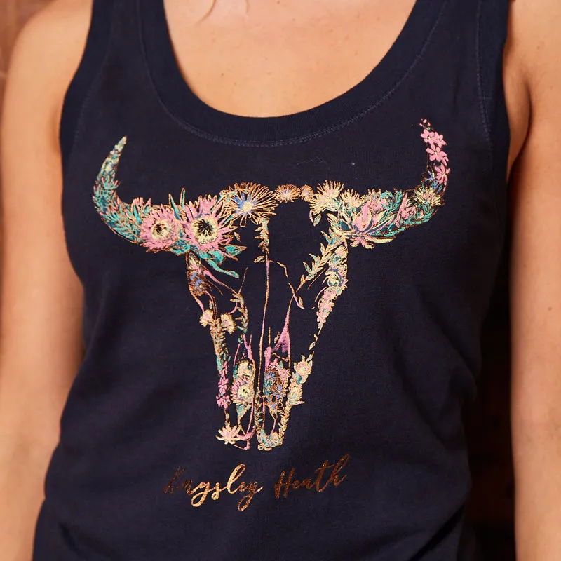 Micro Fynbos Skull Tank Midnight