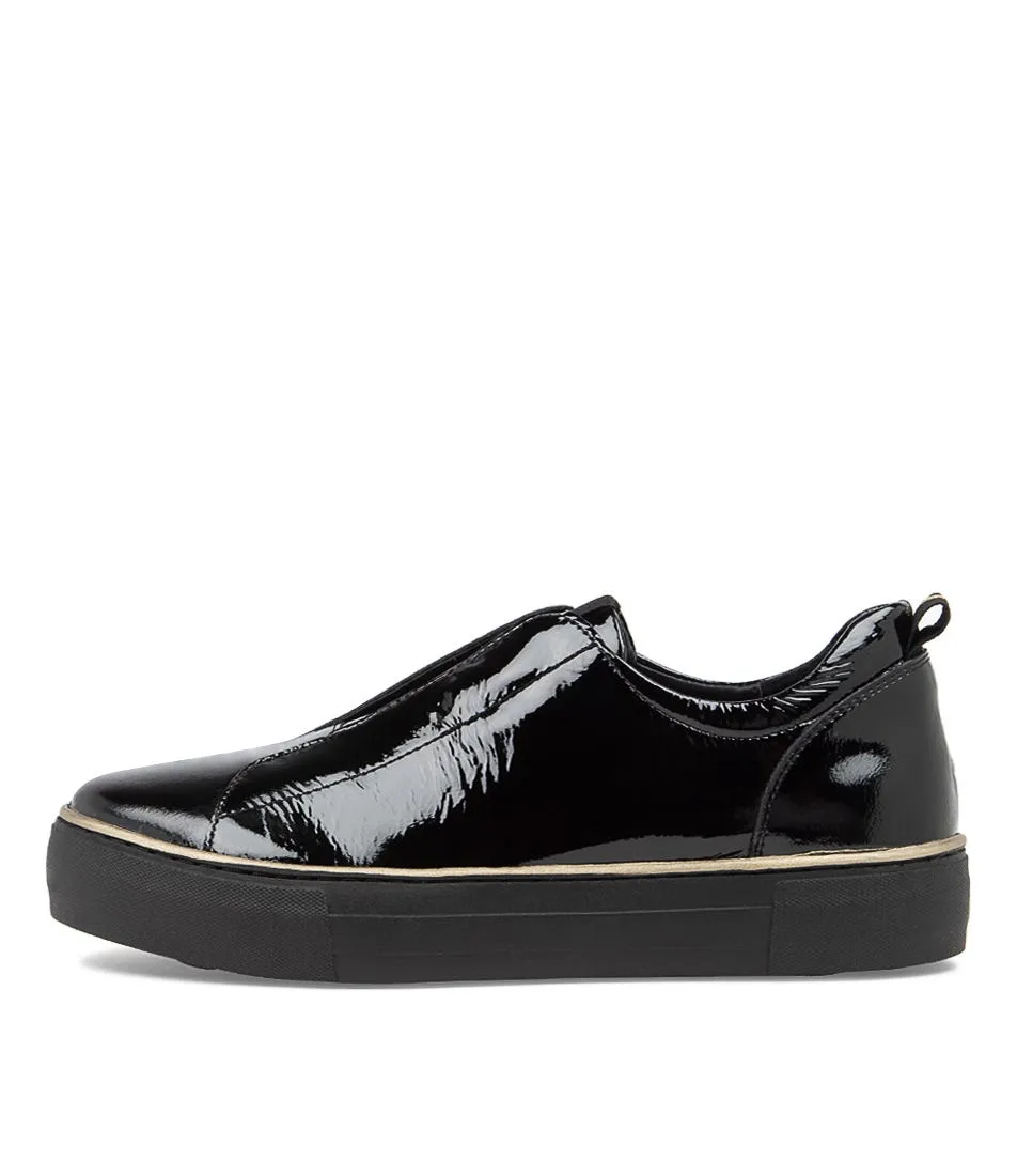 MIDAS Feathers Black Patent Leather Sneakers