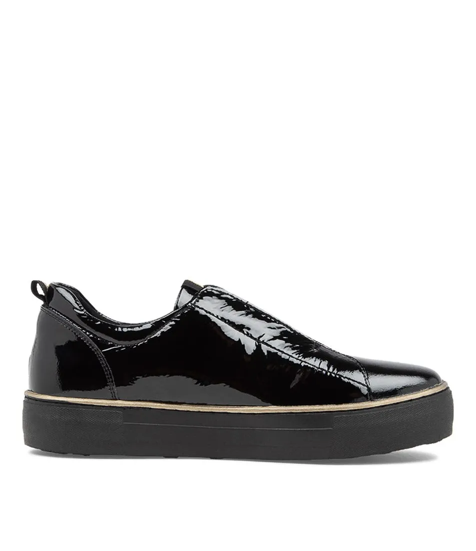 MIDAS Feathers Black Patent Leather Sneakers