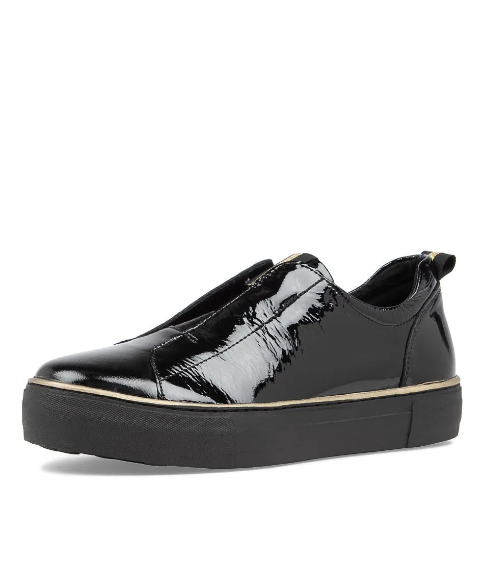 MIDAS Feathers Black Patent Leather Sneakers