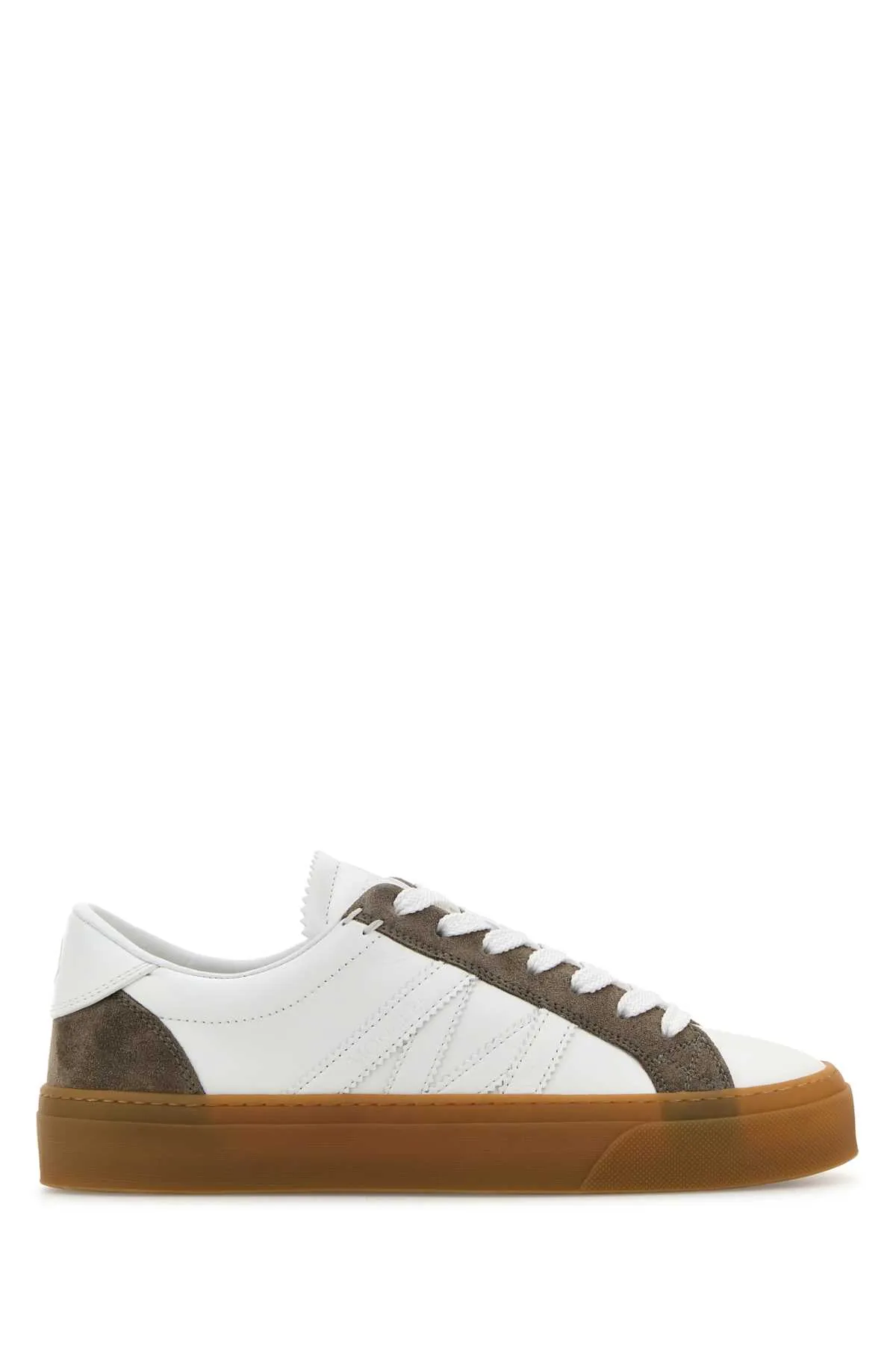 Moncler Two-tone Leather And Suede Monaco Sneakers