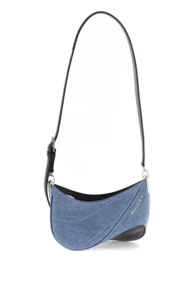 Mugler    Mugler Small Denim Spiral Curve 01 Shoulder Bag