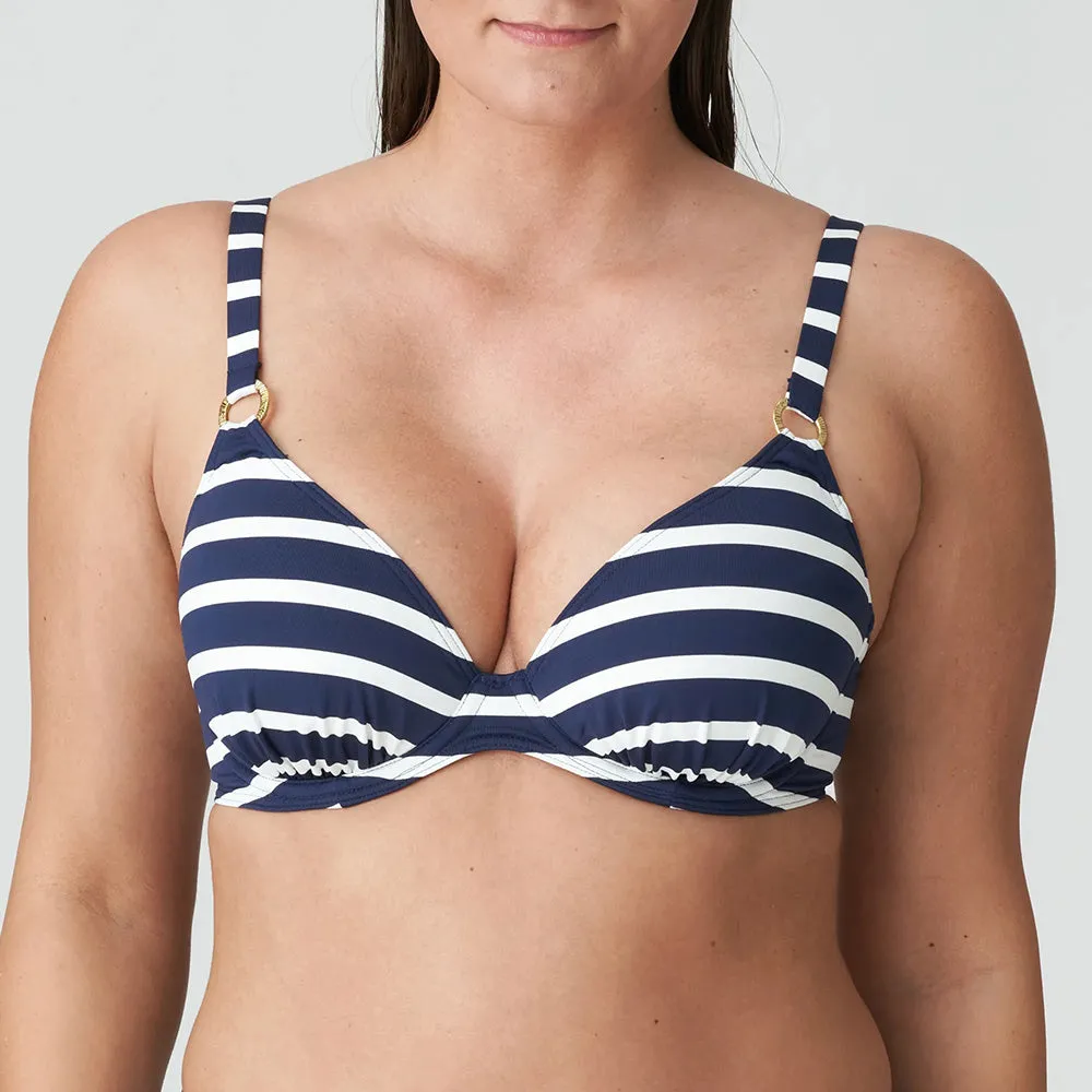 Nayarit Water Blue Padded Plunge Bikini Top