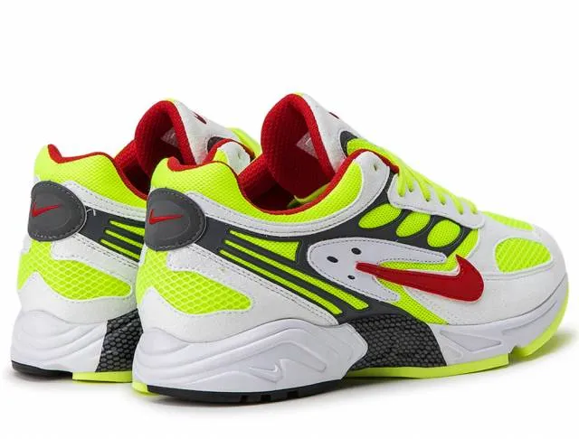 Nike air ghost racer white/atom red-neon yellow sneakers 9.5