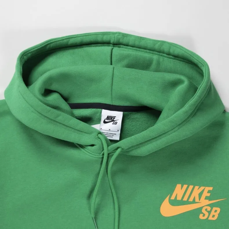 Nike SB Icon Pullover Hooded Sweatshirt (Lucky Green/Orange)