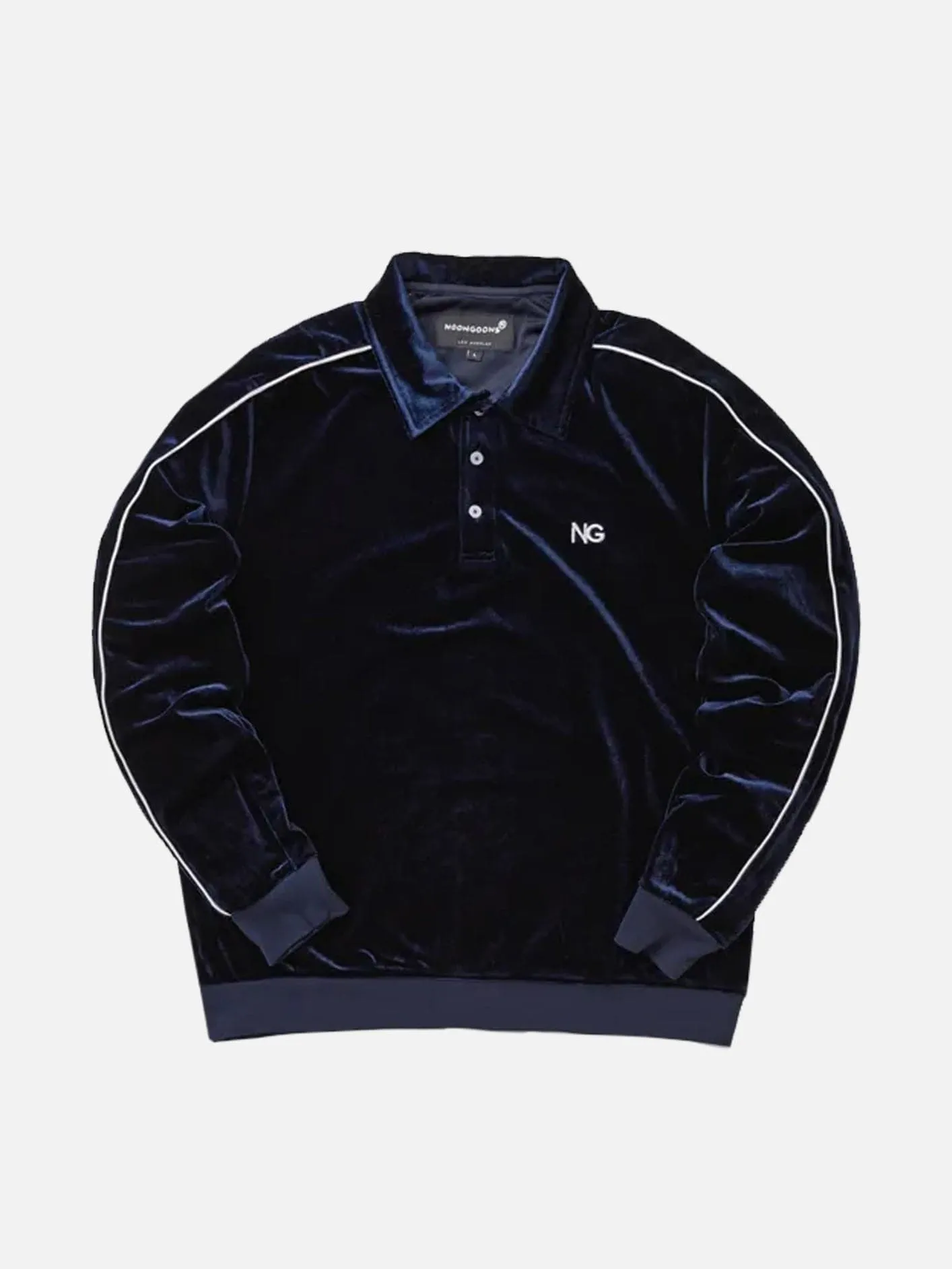 NOON GOONS Sunglare Velour Polo - Navy