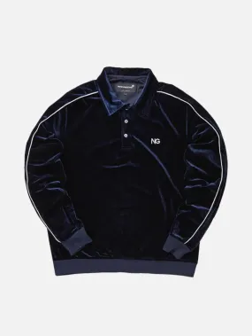 NOON GOONS Sunglare Velour Polo - Navy