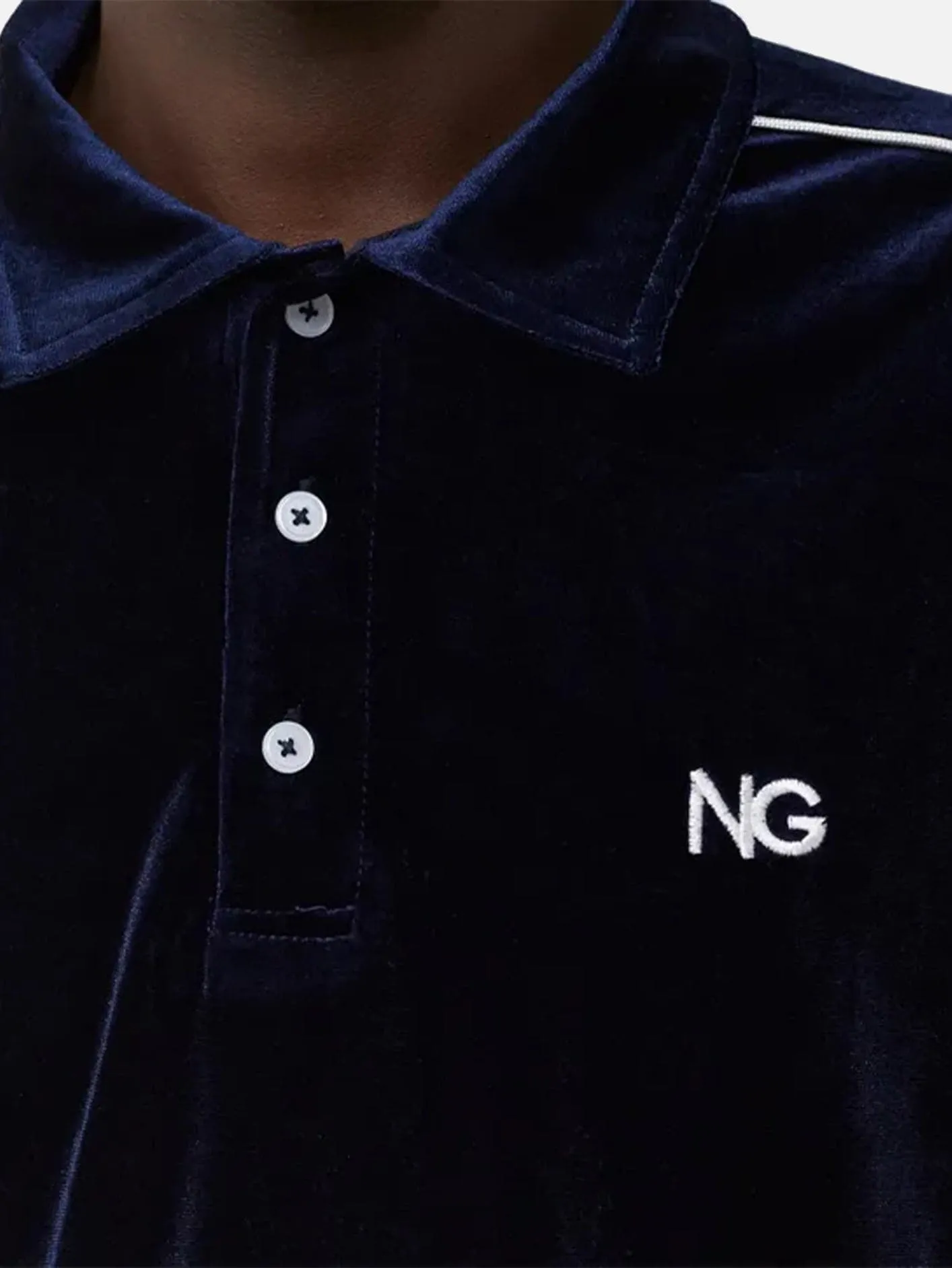 NOON GOONS Sunglare Velour Polo - Navy