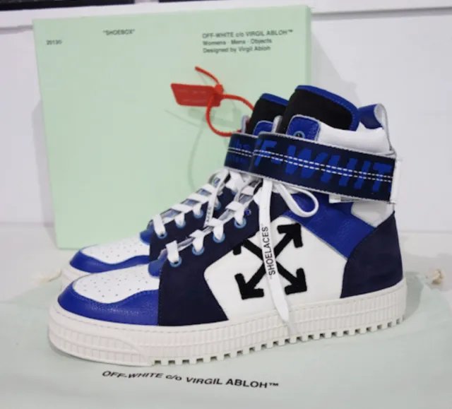 Off-white industrial belt hi-top sneakers ripstop leather blue size eu 41 tape