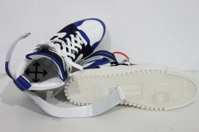 Off-white industrial belt hi-top sneakers ripstop leather blue size eu 41 tape