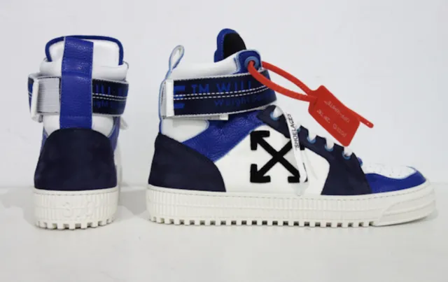 Off-white industrial belt hi-top sneakers ripstop leather blue size eu 41 tape