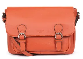 Orange grained cowhide leather game bag 469707