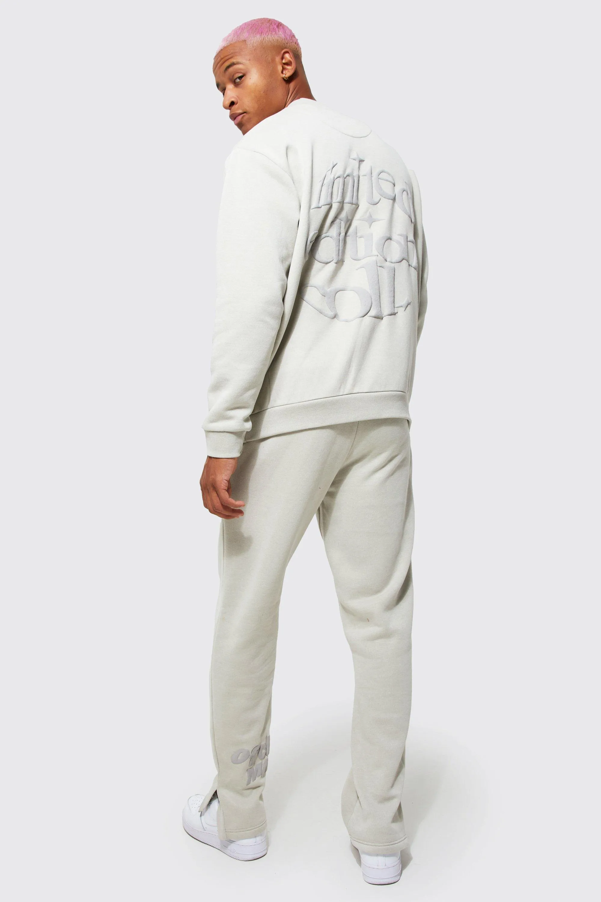 Oversized Extended Neck Sweatshirt Tracksuit | boohooMAN UK