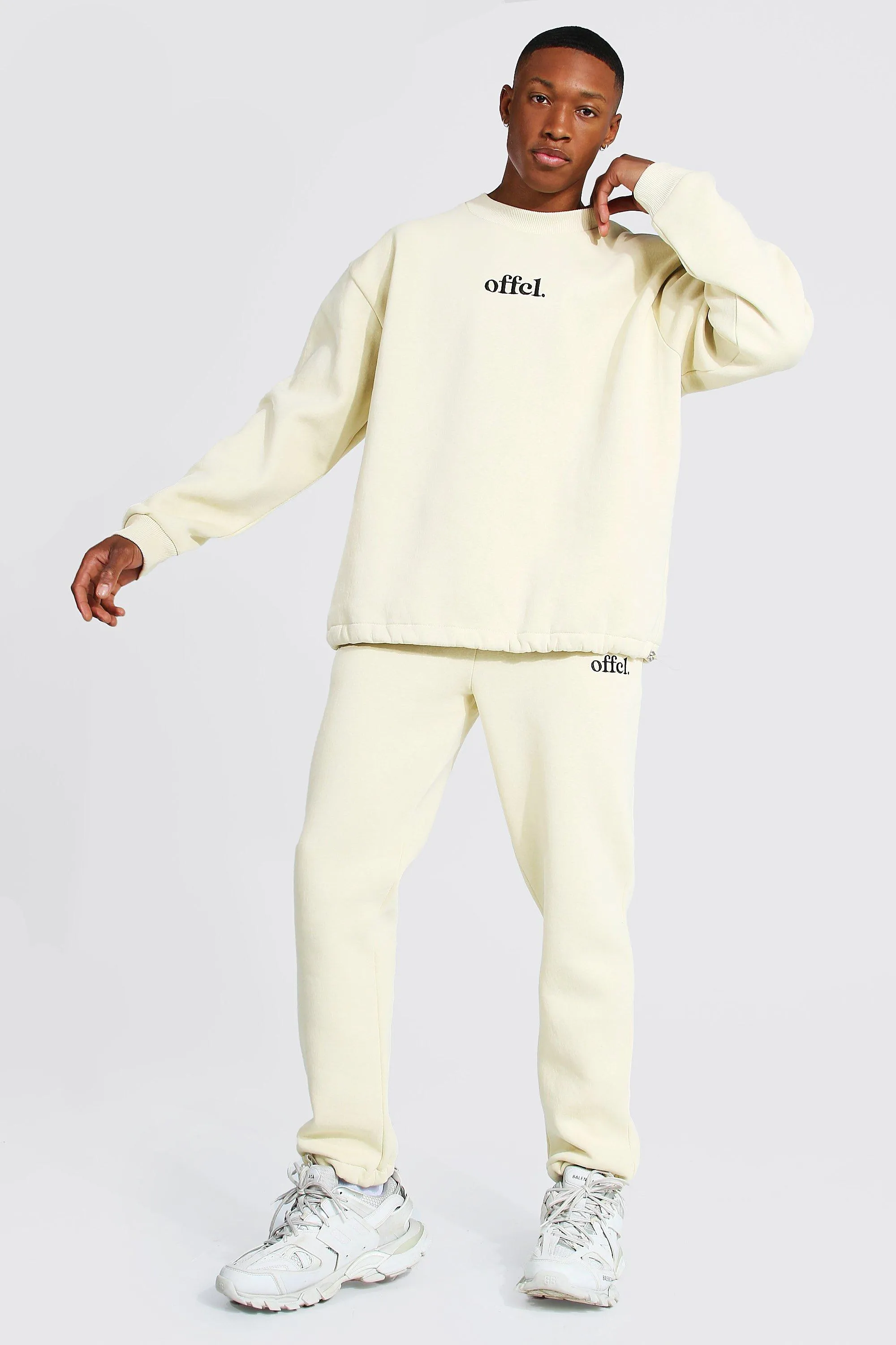 Oversized Offcl Extended Neck Toggle Tracksuit | boohooMAN UK