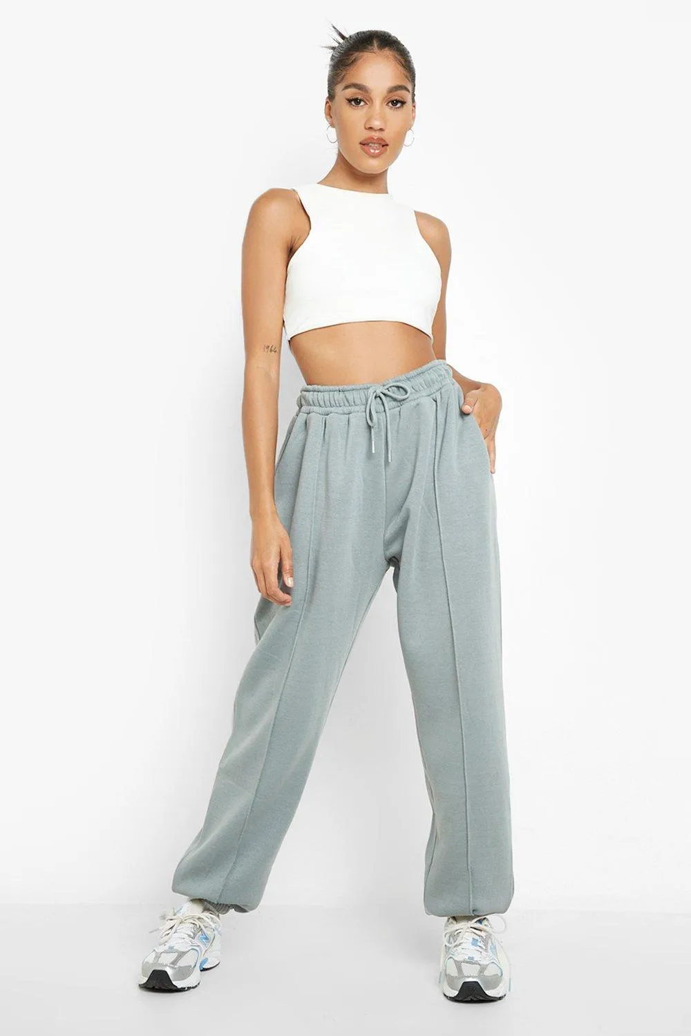 Oversized Pintuck Joggers