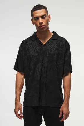 Oversized Revere Textured Tapestry Polo