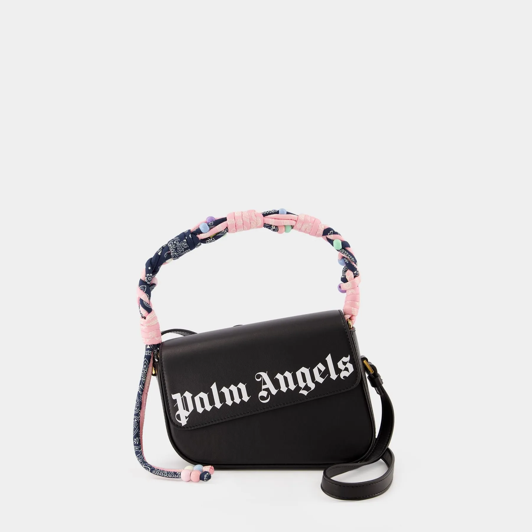 Palm Angels  Plaited Bandana Crash Gm Handbag - Palm Angels - Black - Leather