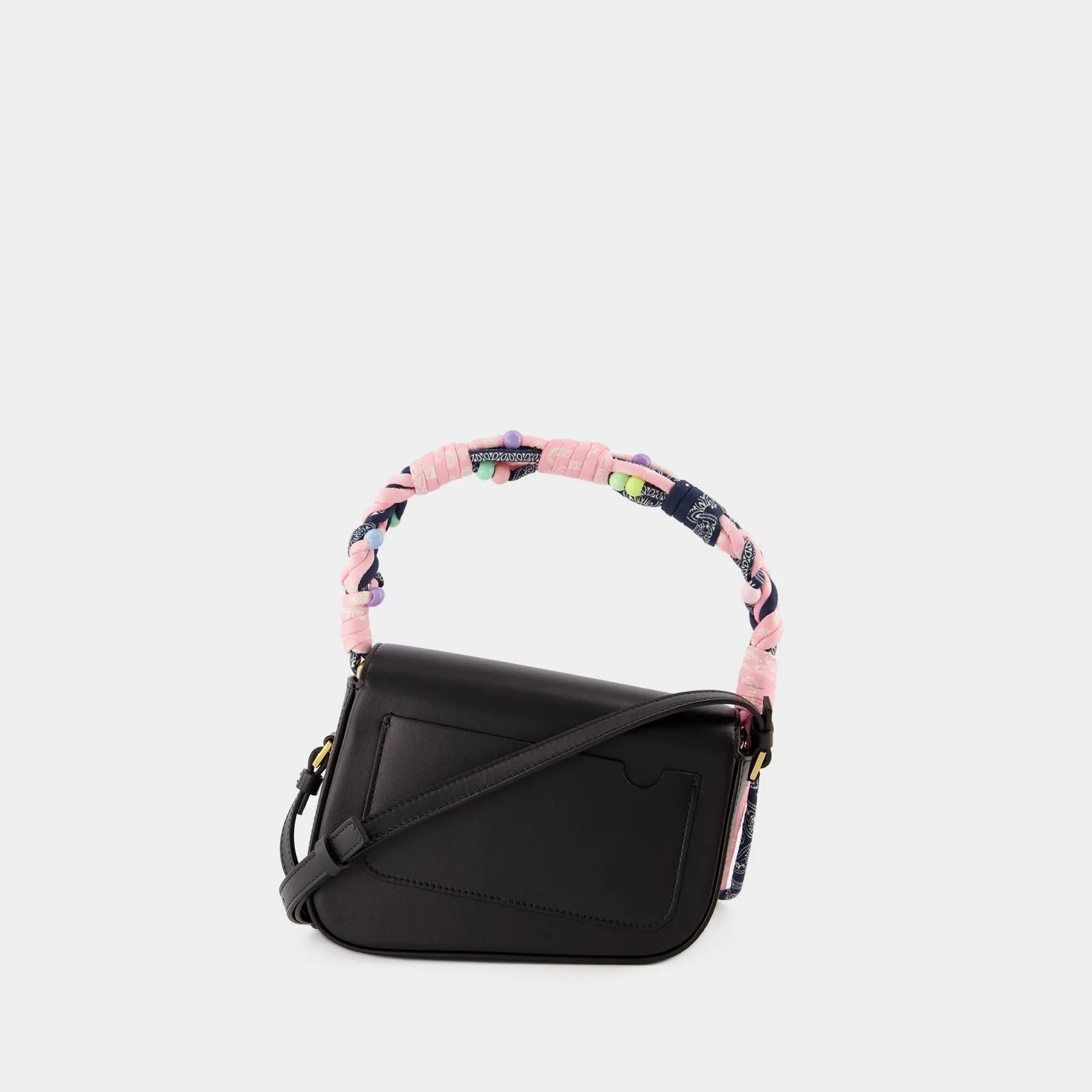 Palm Angels  Plaited Bandana Crash Gm Handbag - Palm Angels - Black - Leather