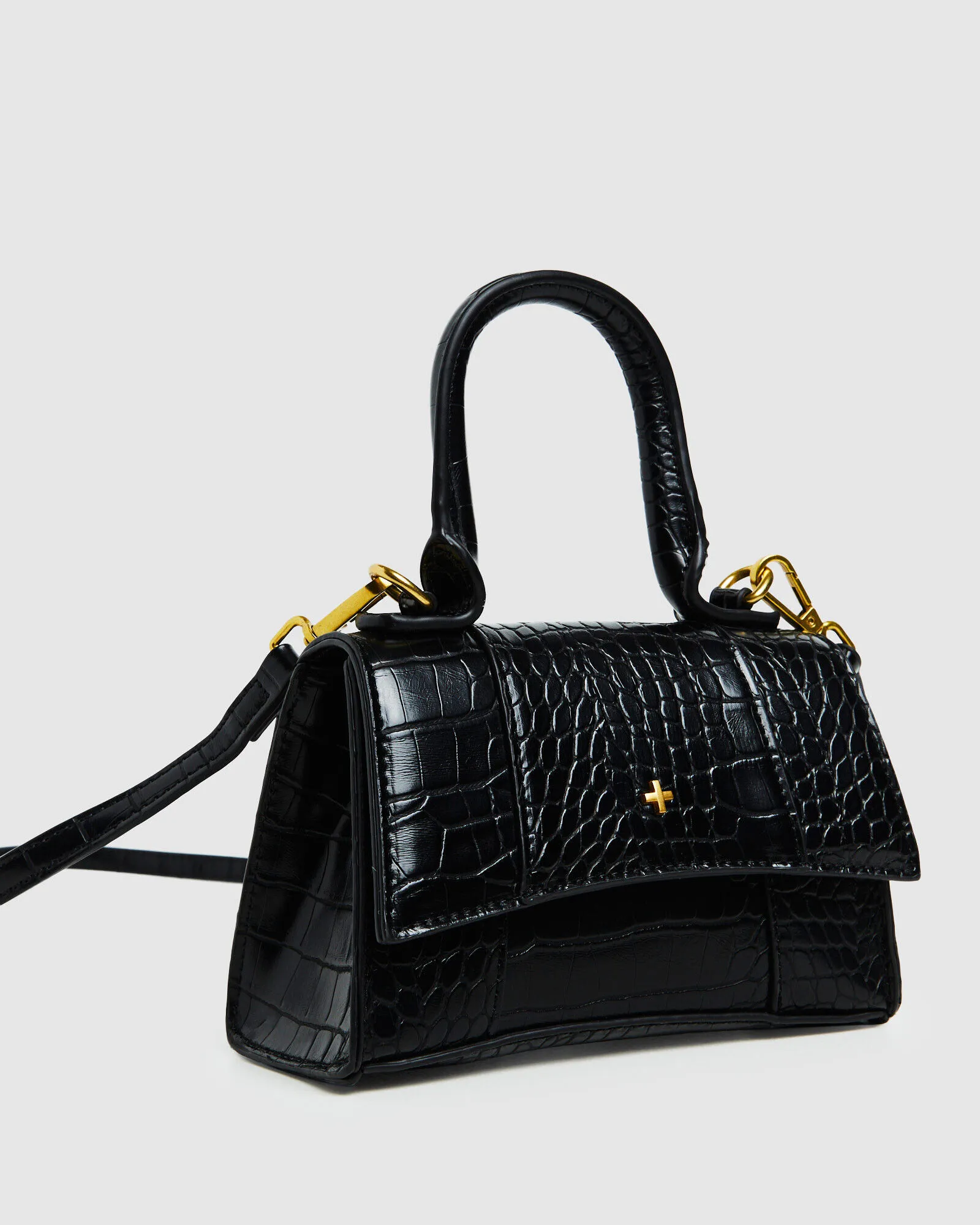 Peta + Jain Brandy Handbag Croc Black