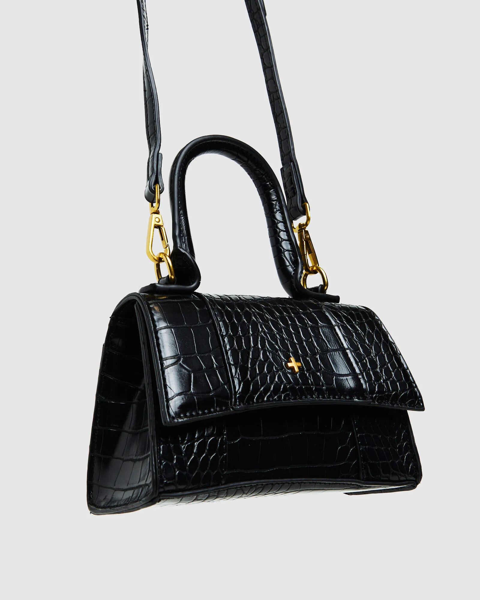 Peta + Jain Brandy Handbag Croc Black