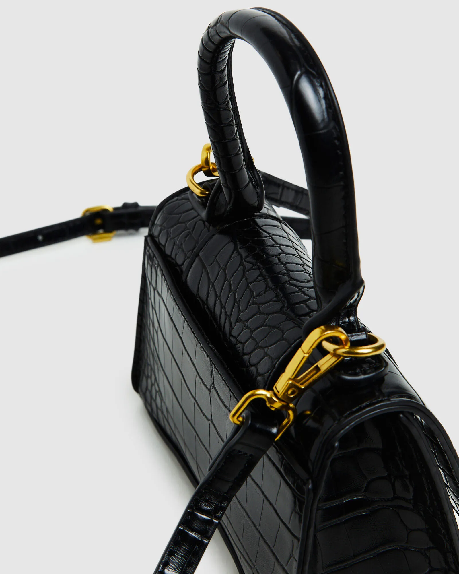 Peta + Jain Brandy Handbag Croc Black