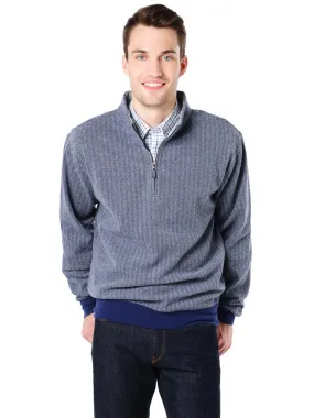     PETER MILLAR  Men's Melange Fleece Herringbone 1/4 Zip Pullover    