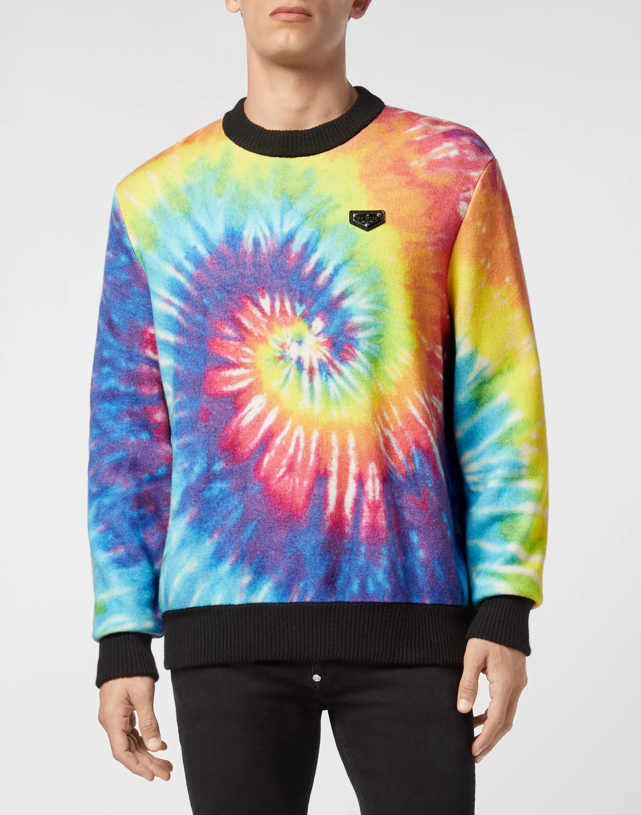 PHILIPP PLEIN Cashmere Pullover Round Neck LS Tie dye