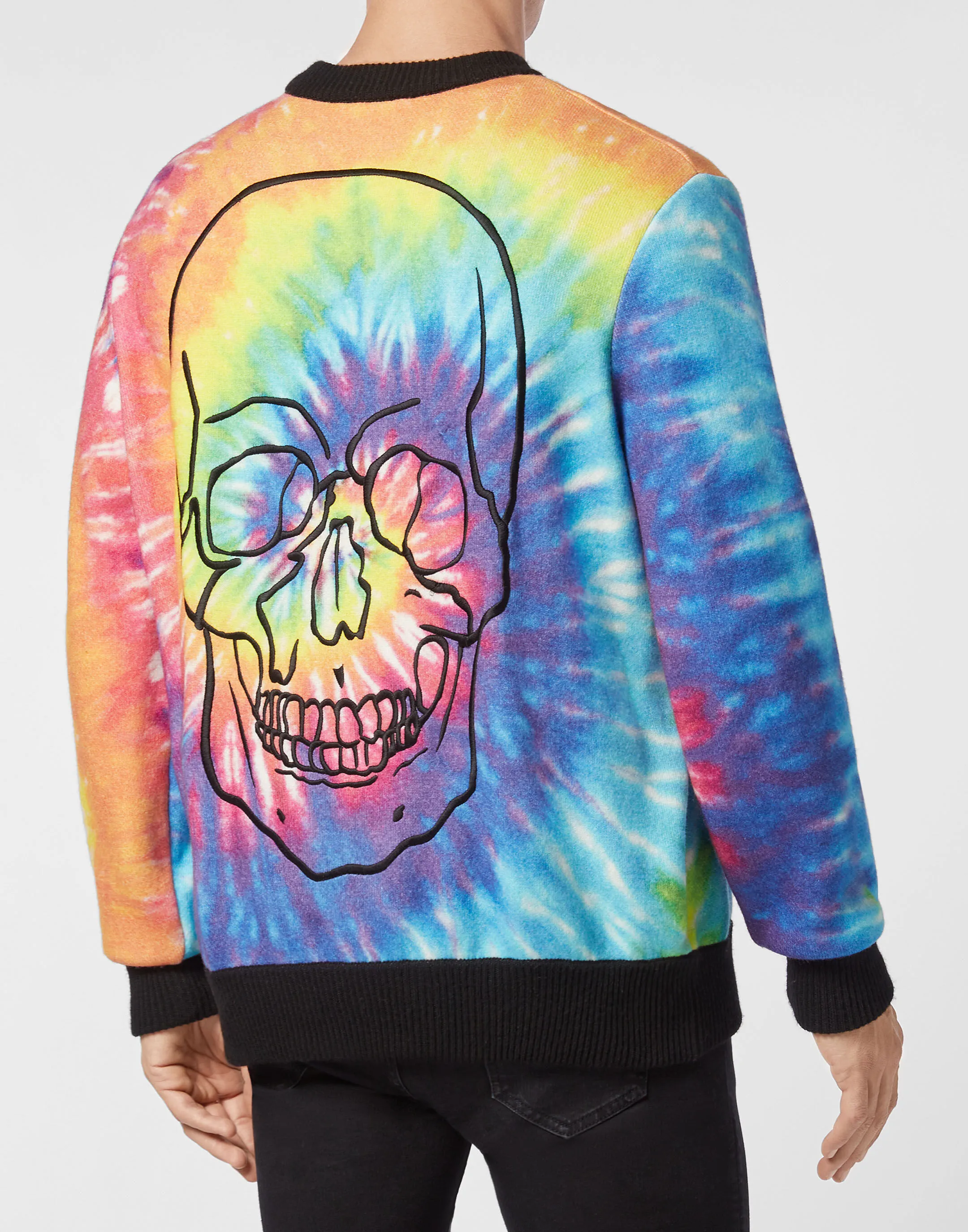 PHILIPP PLEIN Cashmere Pullover Round Neck LS Tie dye