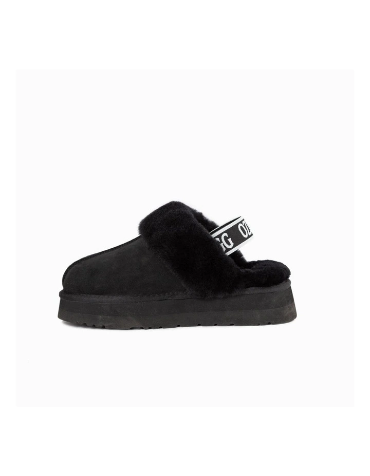 Platform Elastic Back Strap Slipper in Black