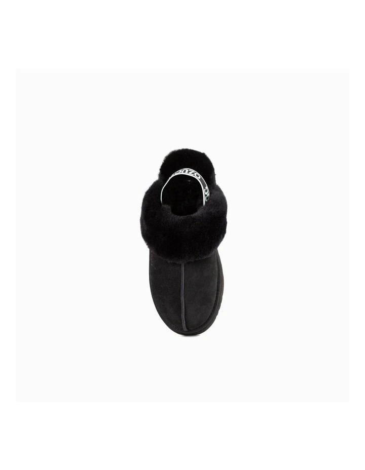 Platform Elastic Back Strap Slipper in Black