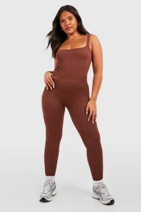 Plus Structured Seamless Contour Ribbed Leggings